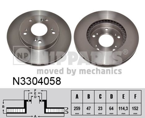 NIPPARTS Тормозной диск N3304058