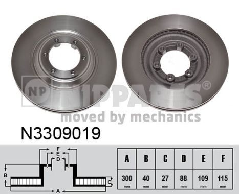 NIPPARTS stabdžių diskas N3309019
