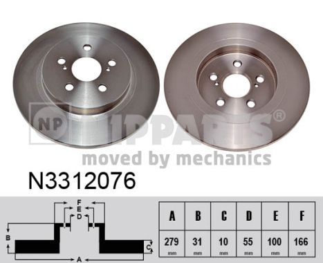 NIPPARTS stabdžių diskas N3312076