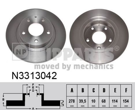 NIPPARTS stabdžių diskas N3313042
