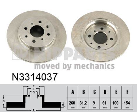 NIPPARTS Тормозной диск N3314037