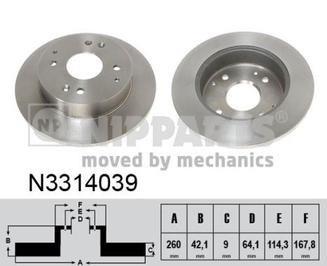 NIPPARTS Тормозной диск N3314039