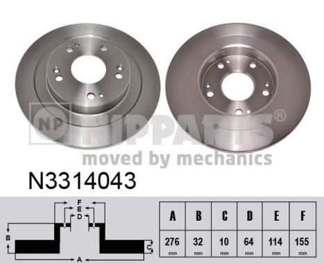 NIPPARTS stabdžių diskas N3314043