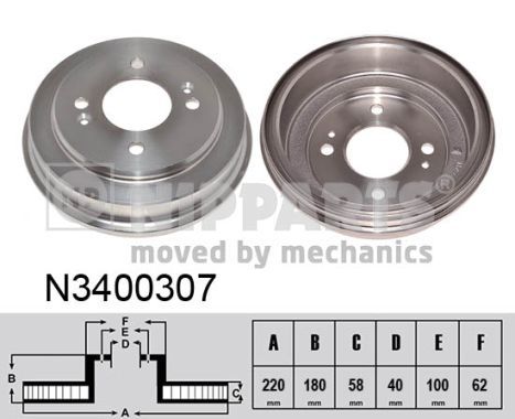 NIPPARTS Тормозной барабан N3400307