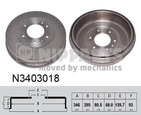 NIPPARTS Тормозной барабан N3403018