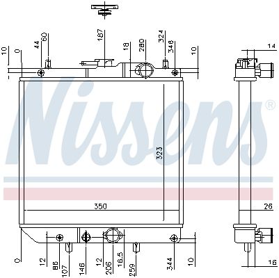 NISSENS radiatorius, variklio aušinimas 61748