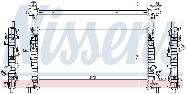 NISSENS radiatorius, variklio aušinimas 62017A