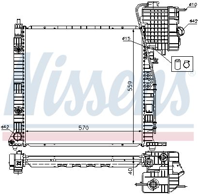 NISSENS Радиатор, охлаждение двигателя 62561A