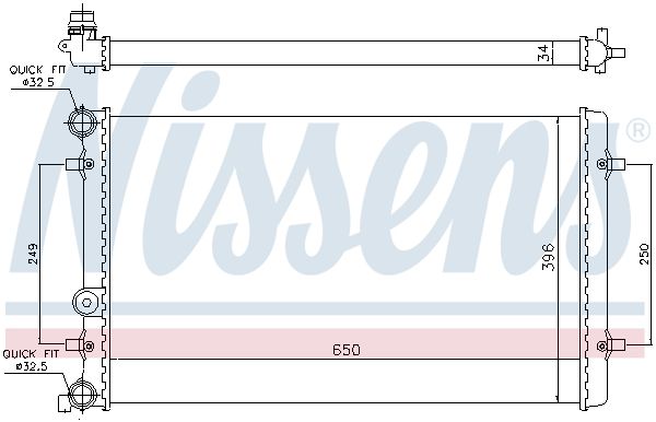 NISSENS Радиатор, охлаждение двигателя 65011