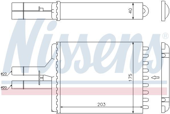 NISSENS Теплообменник, отопление салона 72656