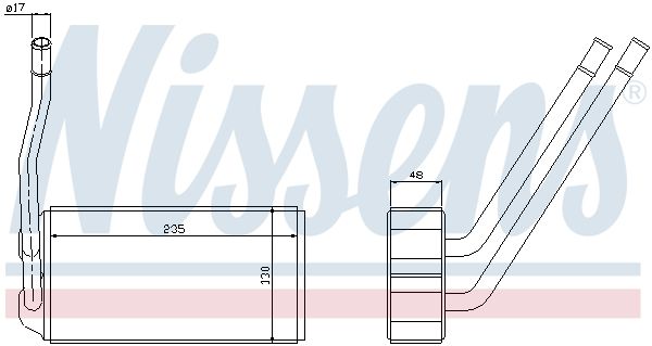 NISSENS Теплообменник, отопление салона 73000