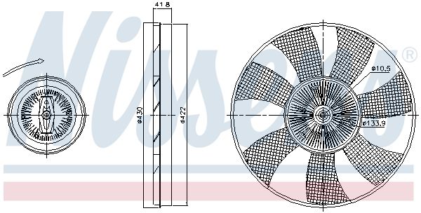 NISSENS sankaba, radiatoriaus ventiliatorius 86220