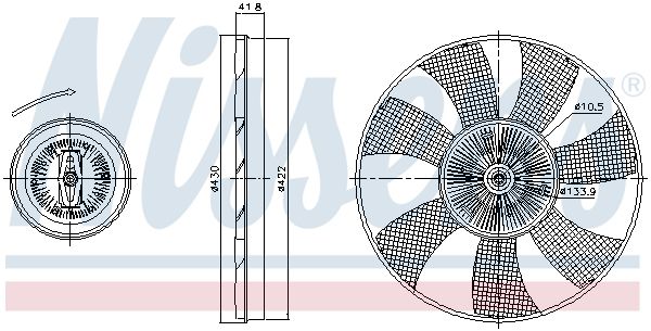 NISSENS sankaba, radiatoriaus ventiliatorius 86221