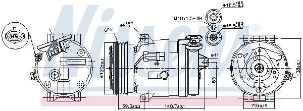 NISSENS Компрессор, кондиционер 89057