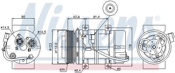 NISSENS Компрессор, кондиционер 89069