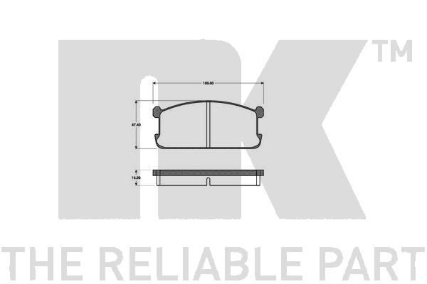 NK Комплект тормозных колодок, дисковый тормоз 223001
