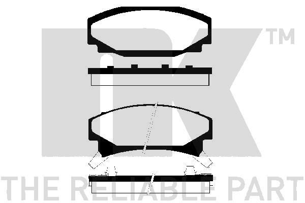NK Комплект тормозных колодок, дисковый тормоз 229208