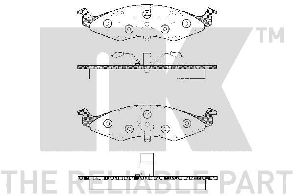NK Комплект тормозных колодок, дисковый тормоз 229313