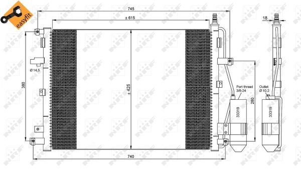 NRF Конденсатор, кондиционер 35876