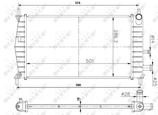 NRF Радиатор, охлаждение двигателя 50131A