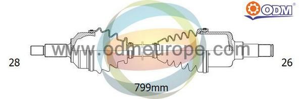 ODM-MULTIPARTS Приводной вал 18-011200