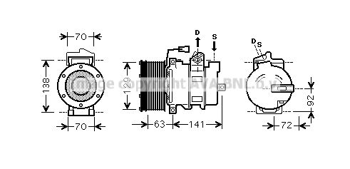 PRASCO Компрессор, кондиционер MEK249