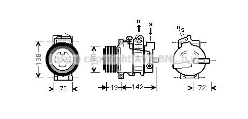 PRASCO Компрессор, кондиционер MSK566