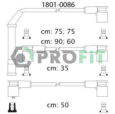 PROFIT uždegimo laido komplektas 1801-0086