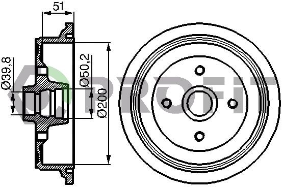 PROFIT Тормозной барабан 5020-0001