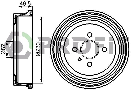 PROFIT Тормозной барабан 5020-0062