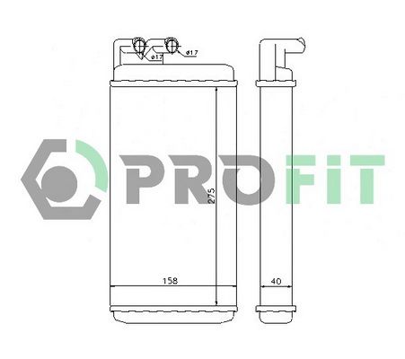 PROFIT Теплообменник, отопление салона PR 0012N1