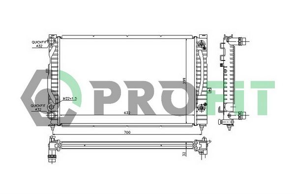 PROFIT Радиатор, охлаждение двигателя PR 0017A1