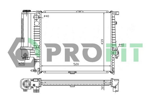 PROFIT Радиатор, охлаждение двигателя PR 0060A2