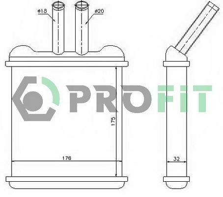 PROFIT Теплообменник, отопление салона PR 1106N1