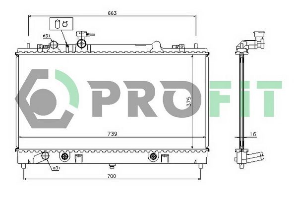 PROFIT radiatorius, variklio aušinimas PR 3030A2