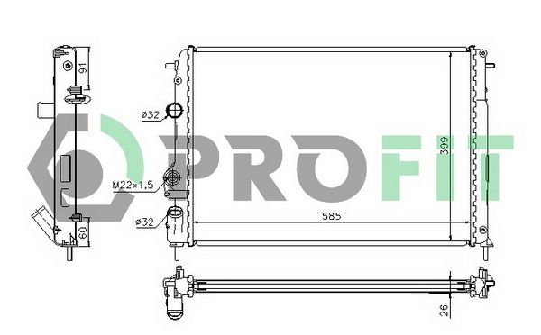 PROFIT Радиатор, охлаждение двигателя PR 6040A1