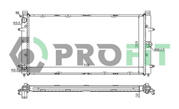 PROFIT Радиатор, охлаждение двигателя PR 9558A1