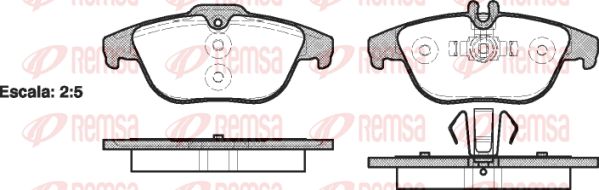 REMSA stabdžių trinkelių rinkinys, diskinis stabdys 1305.00