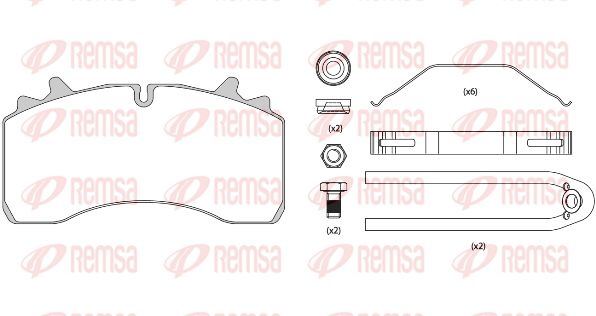 REMSA stabdžių trinkelių rinkinys, diskinis stabdys JCA 1075.80