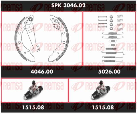 REMSA Комплект тормозов, барабанный тормозной механизм SPK 3046.02