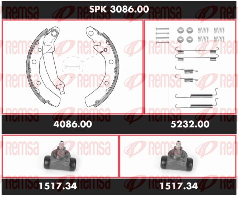 REMSA Комплект тормозов, барабанный тормозной механизм SPK 3086.00