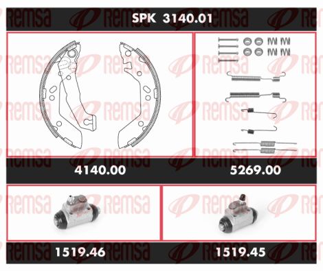 REMSA Комплект тормозов, барабанный тормозной механизм SPK 3140.01