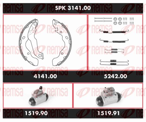 REMSA Комплект тормозов, барабанный тормозной механизм SPK 3141.00