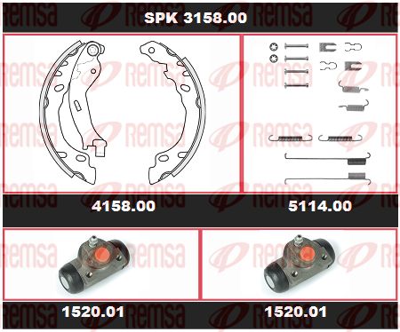 REMSA Комплект тормозов, барабанный тормозной механизм SPK 3158.00