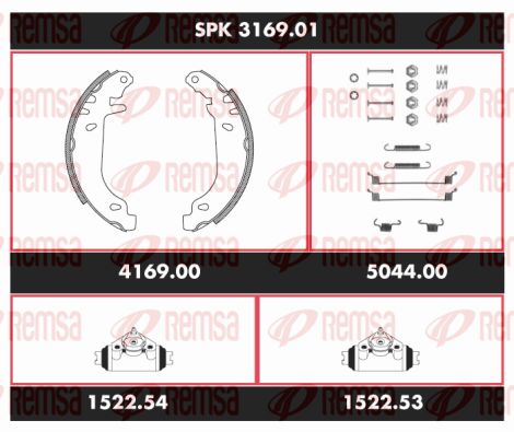 REMSA Комплект тормозов, барабанный тормозной механизм SPK 3169.01