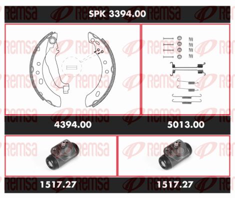 REMSA Комплект тормозов, барабанный тормозной механизм SPK 3394.00