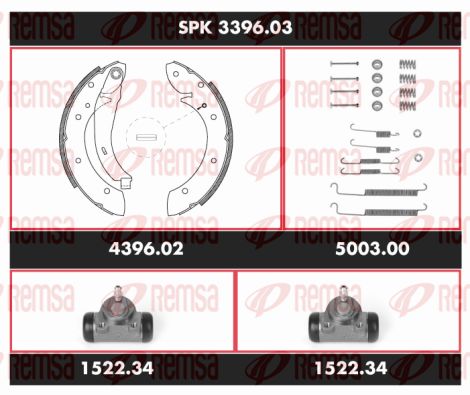 REMSA Комплект тормозов, барабанный тормозной механизм SPK 3396.03