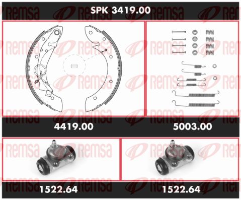 REMSA Комплект тормозов, барабанный тормозной механизм SPK 3419.00