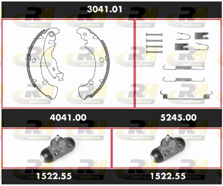 ROADHOUSE Комплект тормозов, барабанный тормозной механизм 3041.01