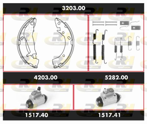 ROADHOUSE stabdžių rinkinys, būgniniai stabdžiai 3203.00
